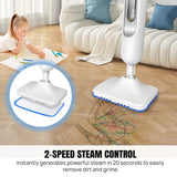 DayPlus Steam Mop & Detachable Steam Cleaner, 1500W Powerful Floor Steamer for Carpet Laminate Hardwood,2 Washable Pads, 400ml