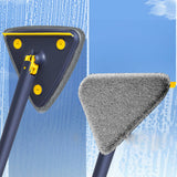 Triangle Mop 360 Rotatable Extendable Adjustable 110 Cm 2 in 1 With Squeegee Cleaning Mop For Tub Tile Floor Wall Deep Cleaning