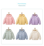 Fall and Winter Children's Light Paragraph down Jacket Children's Jacket New Boys and Girls Big Boy Hooded White Duck down Jacke