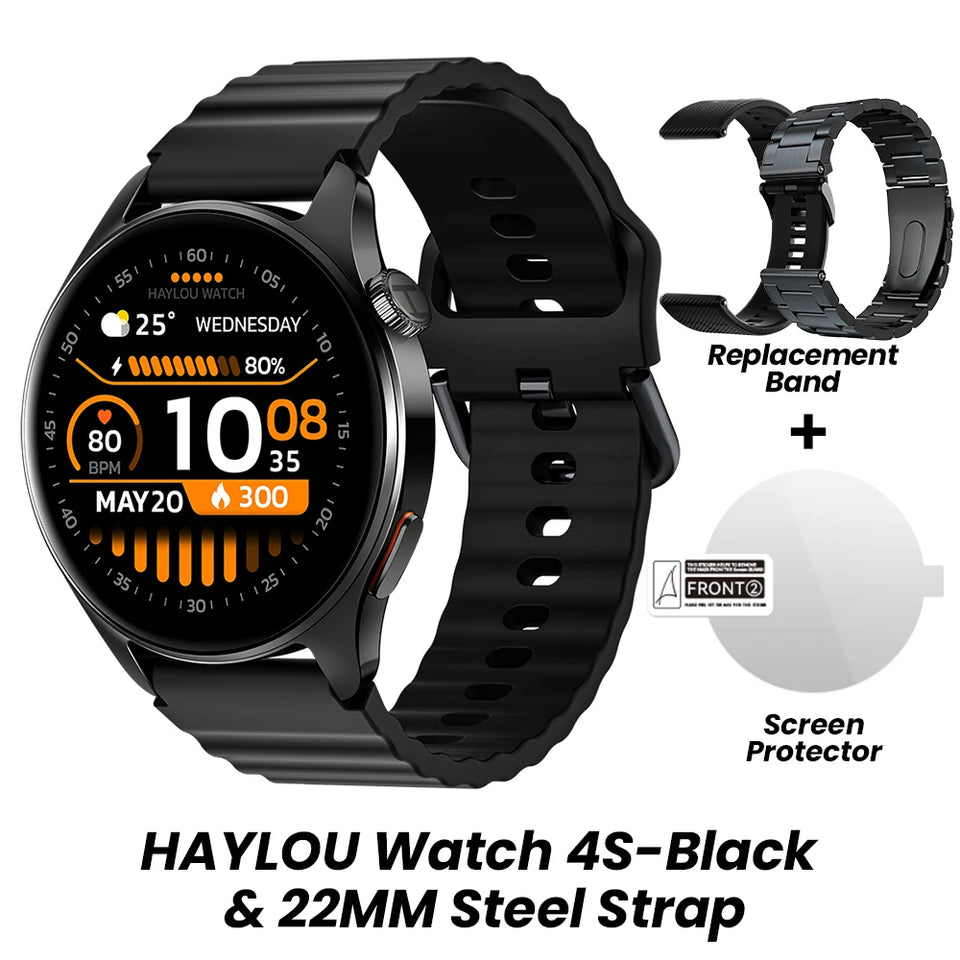 HAYLOU Watch 4S GPS Smartwatch Display AMOLED HD da 1,43", 5 Posizionamento GPS satellitare, 120+ Modalità di allenamento, Sport Fitness Smart Watch