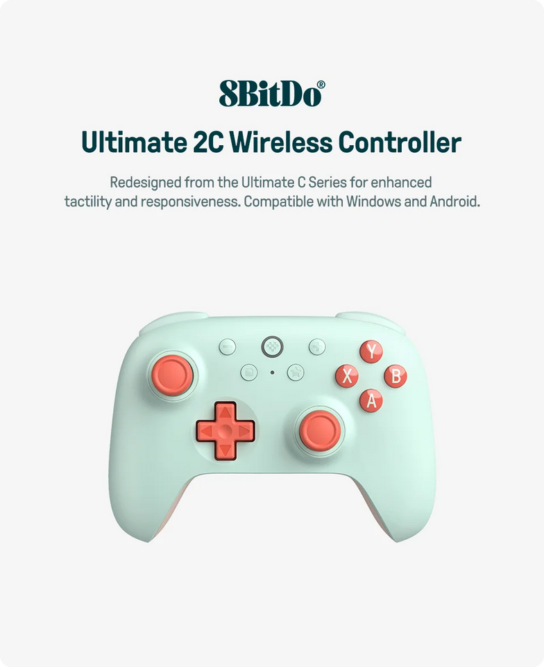 Controller di gioco wireless 8BitDo Ultimate 2C per PC, Windows 10, 11, Steam Deck, Raspberry Pi, accessori per gamepad Android