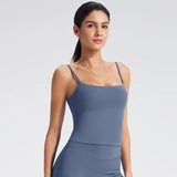 NCLAGEN GYM Tank Top With Built In Bra women's Yoga clothing  running Square Neck fitness vest beautiful back sports Workout