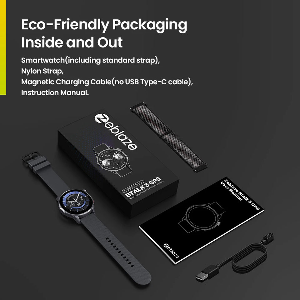 Nuovo smartwatch GPS Zeblaze Btalk 3 con schermo AMOLED da 1,43" e doppio cinturino, chiamate Bluetooth, orologio sportivo, frequenza cardiaca, SpO2, monitoraggio dello stress