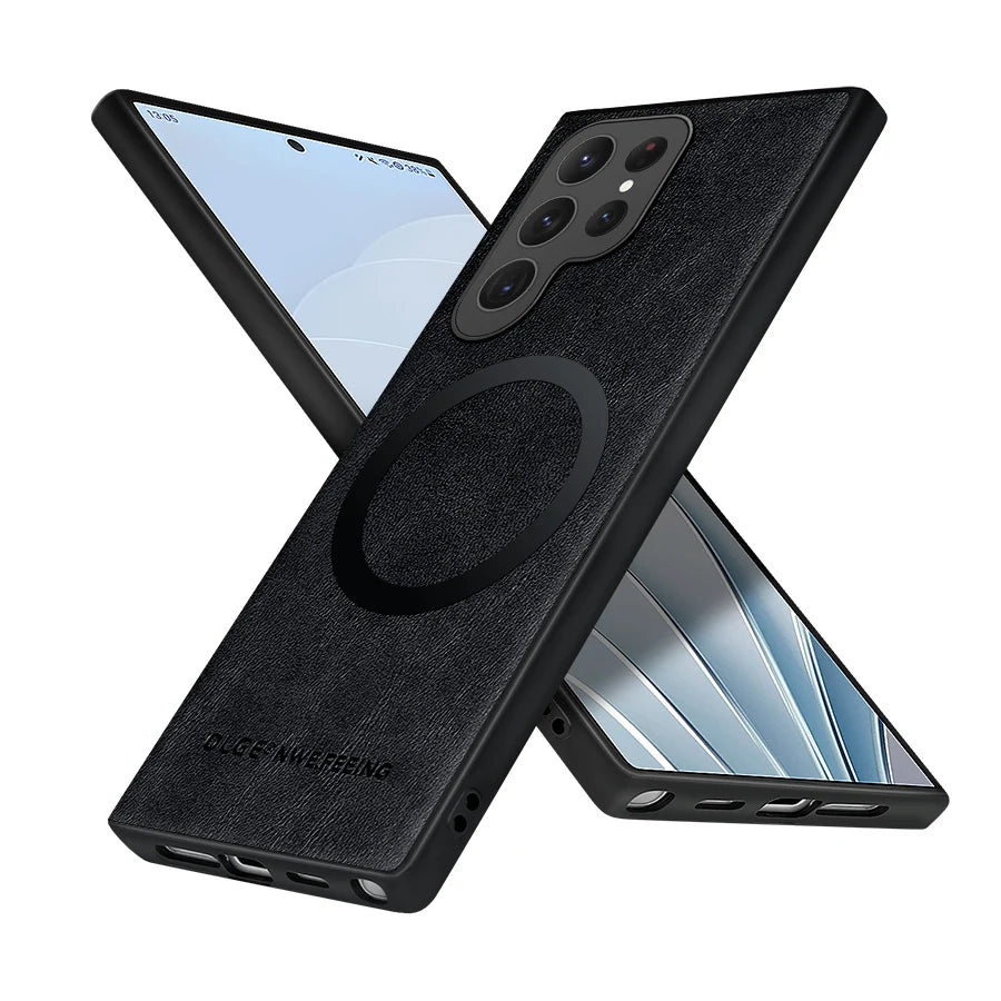 Custodia di lusso per Samsung Galaxy S24 S23 S22 Ultra Custodia in pelle e silicone per Samsung Galaxy S20 Plus S21 FE Custodia per telefono S25