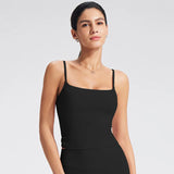 NCLAGEN GYM Tank Top With Built In Bra women's Yoga clothing  running Square Neck fitness vest beautiful back sports Workout