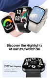 HAYLOU Watch S6 Smartwatch con display HD da 2,01", Bluetooth, chiamate vocali, IP68, impermeabile, monitoraggio del fitness