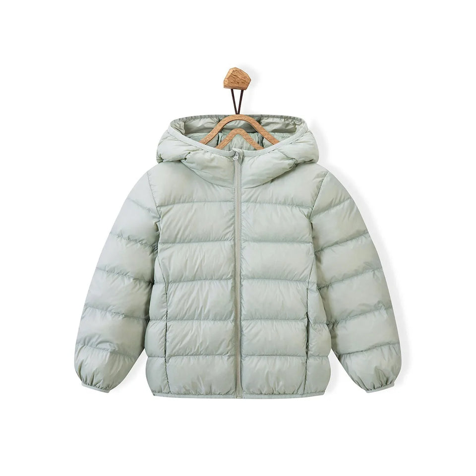 Fall and Winter Children's Light Paragraph down Jacket Children's Jacket New Boys and Girls Big Boy Hooded White Duck down Jacke