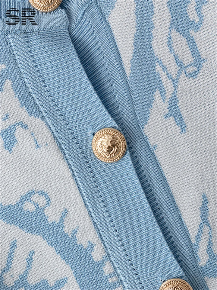 SINGREINY Set da 2 pezzi da donna in maglia jacquard invernale con monopetto e pantaloni lunghi a gamba larga, casual e sportivi