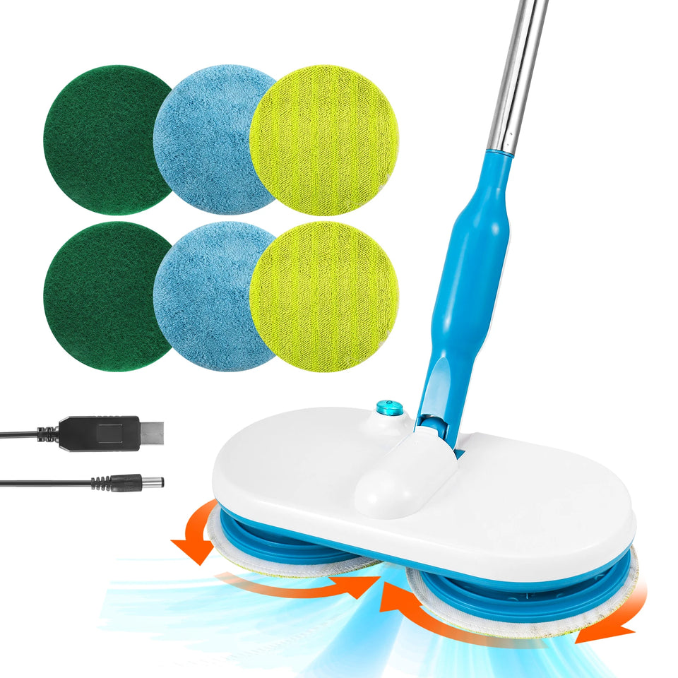 Electric Floating Mop Floor Wiper,Wireless USB Rotating Cleaning Mop Scrubbing Polishing Lightweight Mop Various Microfiber Pads