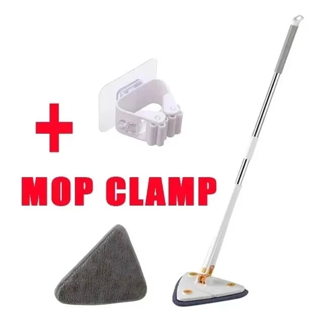 NEW Extended Triangle Mop 360 Twist Squeeze Wringing XType Window Glass Toilet Bathrrom Floor Wall Window Cleaning Mop
