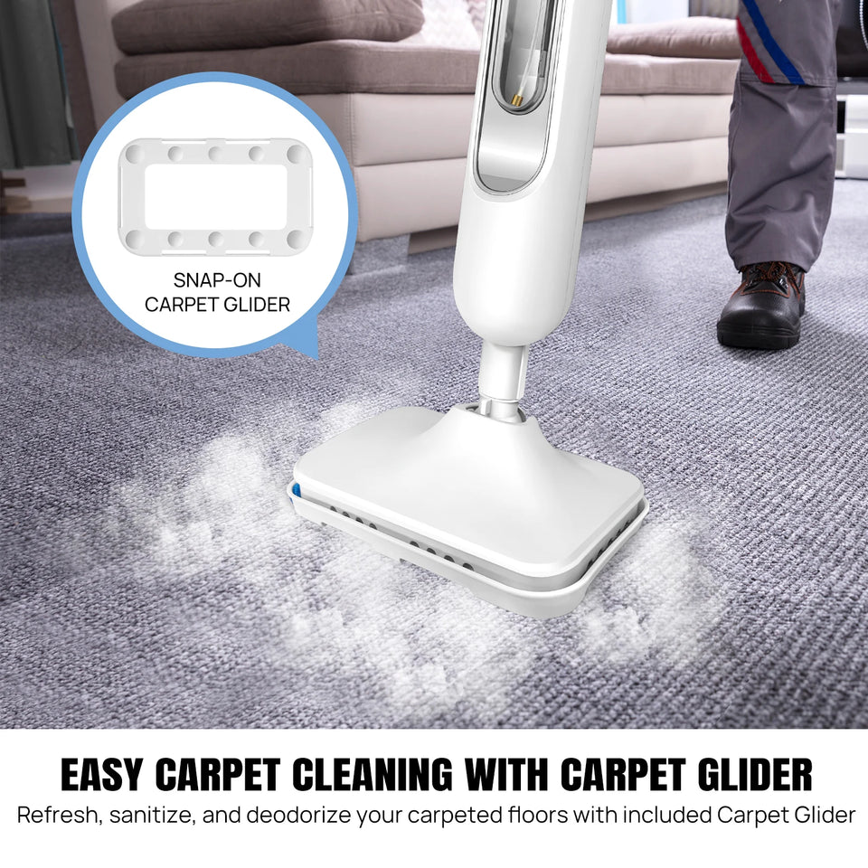 DayPlus Steam Mop & Detachable Steam Cleaner, 1500W Powerful Floor Steamer for Carpet Laminate Hardwood,2 Washable Pads, 400ml