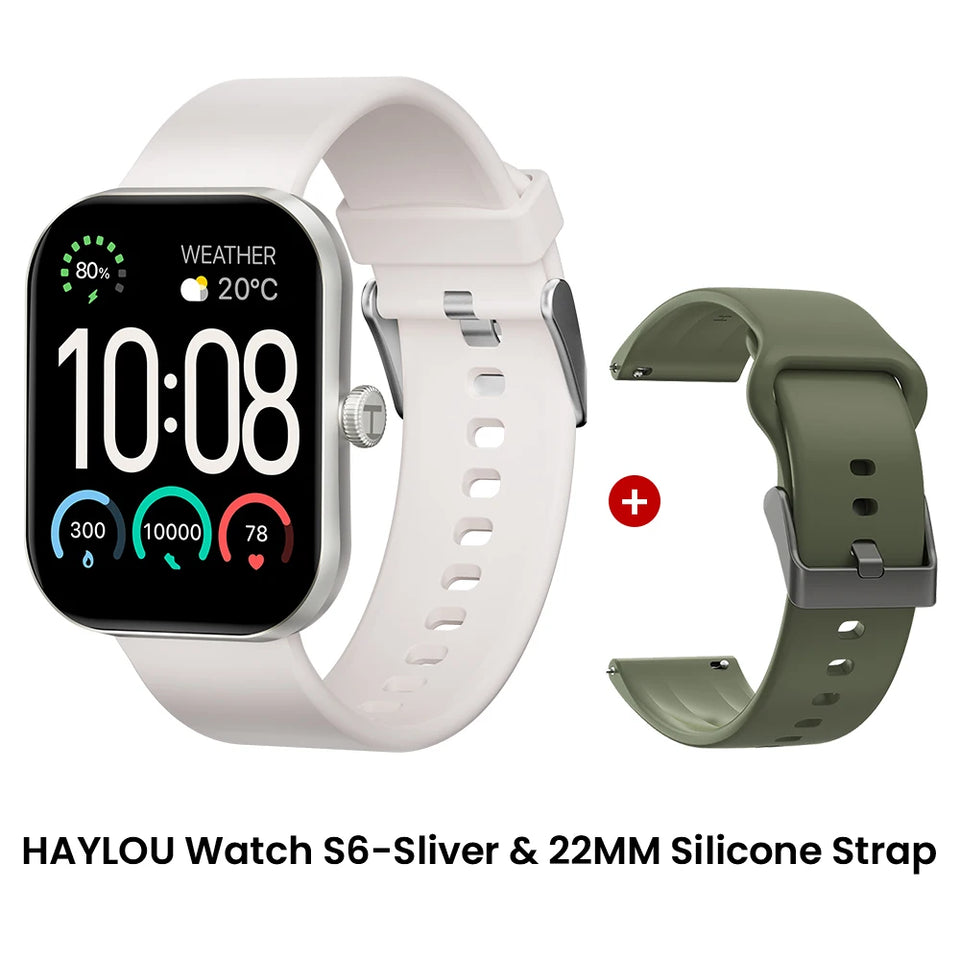 HAYLOU Watch S6 Smartwatch con display HD da 2,01", Bluetooth, chiamate vocali, IP68, impermeabile, monitoraggio del fitness