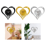 Heart Shaped Wall Clock Modern Bathroom Bedroom Housewarming Silent Movement