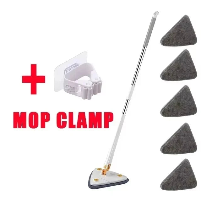 NEW Extended Triangle Mop 360 Twist Squeeze Wringing XType Window Glass Toilet Bathrrom Floor Wall Window Cleaning Mop