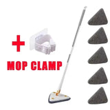 NEW Extended Triangle Mop 360 Twist Squeeze Wringing XType Window Glass Toilet Bathrrom Floor Wall Window Cleaning Mop