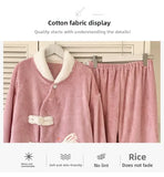 Completo post-parto in flanella spessa, autunno inverno, nuovo stile, camicia da notte premaman, vestiti caldi per l'allattamento, maniche lunghe, pantaloni lunghi