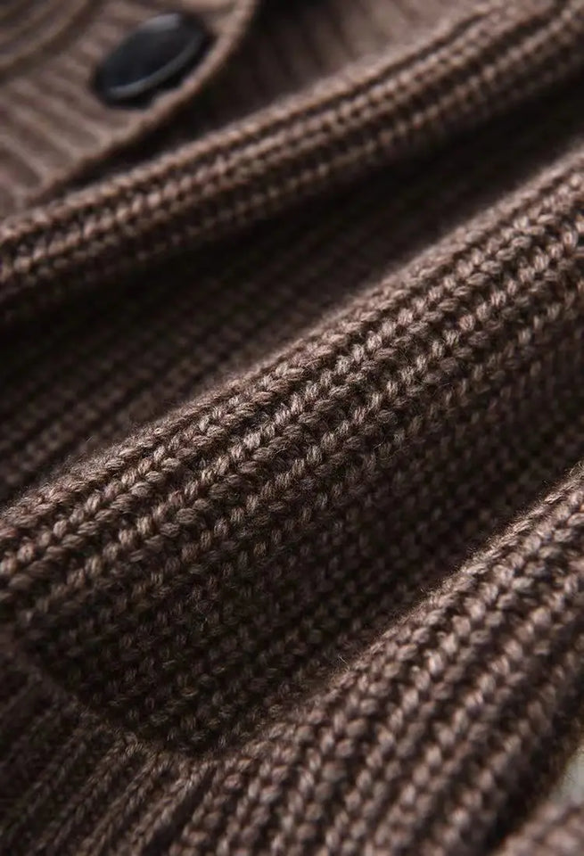 Cardigan giapponese da donna in maglia, di media e lunga lunghezza, in autunno e inverno, retrò, ampio e spesso, per capispalla