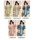 Cardigan lungo invernale da donna con motivo floreale ritagliato, comodo pigiama da casa, taglie forti, scollo a V, manica lunga