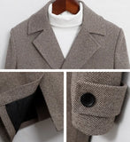 Kids Boy's Autumn Winter Quilted Wool Coat Mid Weight Trench Coat British Style Warmth Cold Resistance