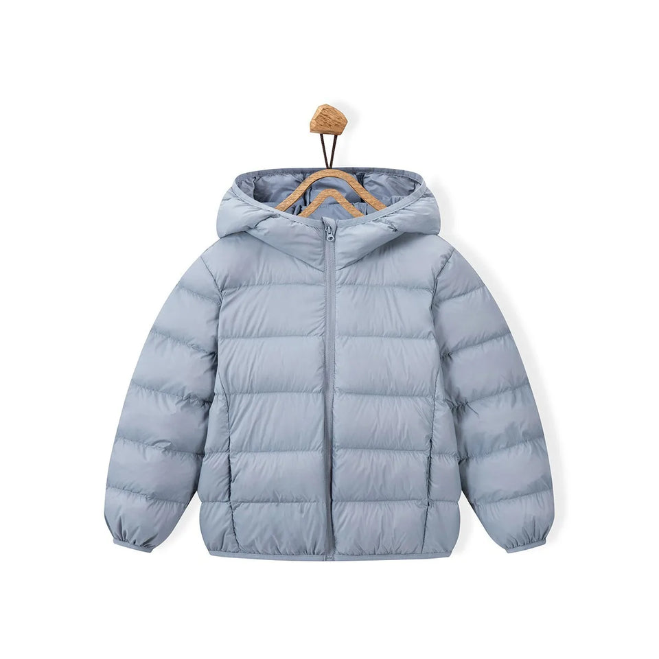 Fall and Winter Children's Light Paragraph down Jacket Children's Jacket New Boys and Girls Big Boy Hooded White Duck down Jacke
