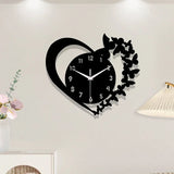 Silent Wall Clock Heart Shaped, Modern Frameless Acrylic Design for Living Room, Bedroom Decor Gift for Mother's Day & Christmas