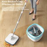 360° Spin Mop Bucket Sets with Wring System Microfiber Refills Household Floor Cleaning 102-128cm Extendable Adjustable Handle