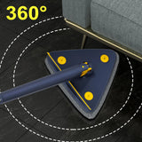 Triangle Mop 360 Rotatable Extendable Adjustable 110 Cm 2 in 1 With Squeegee Cleaning Mop For Tub Tile Floor Wall Deep Cleaning