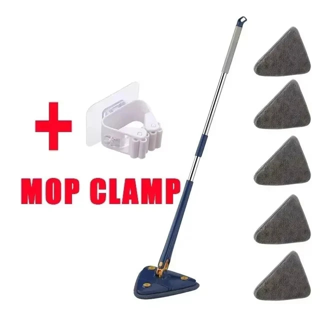NEW Extended Triangle Mop 360 Twist Squeeze Wringing XType Window Glass Toilet Bathrrom Floor Wall Window Cleaning Mop