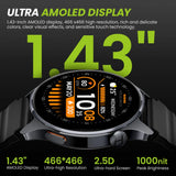 HAYLOU Watch 4S GPS Smartwatch Display AMOLED HD da 1,43", 5 Posizionamento GPS satellitare, 120+ Modalità di allenamento, Sport Fitness Smart Watch