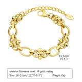 Bracciale a catena in acciaio inossidabile spesso per donna, braccialetti a strati placcati in oro, gioielli da polso impermeabili