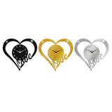 Heart Shaped Wall Clock Modern Bathroom Bedroom Housewarming Silent Movement