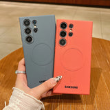 Luxury Liquid Silicone For Magsafe Magnetic Case Samsung Galaxy S26 S25 S24 S23 S22 Ultra Plus S21 FE Soft TPU Shockproof Cover