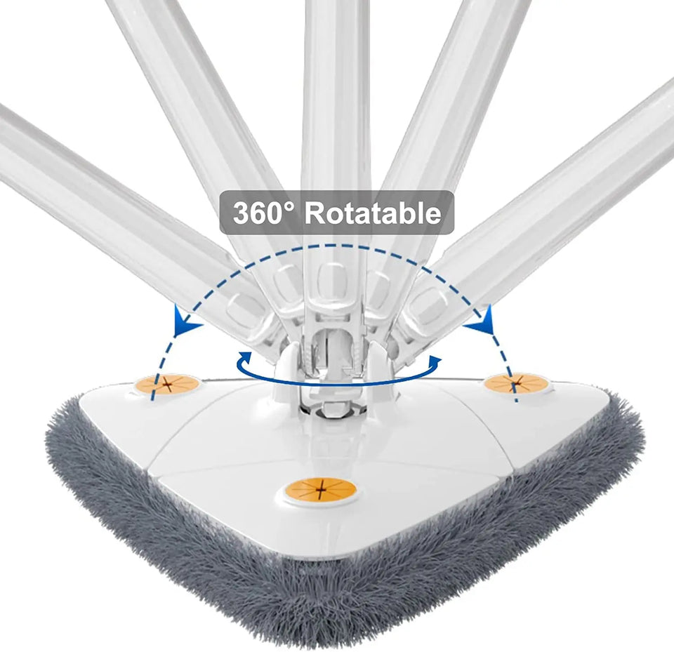 NEW Extended Triangle Mop 360 Twist Squeeze Wringing XType Window Glass Toilet Bathrrom Floor Wall Window Cleaning Mop