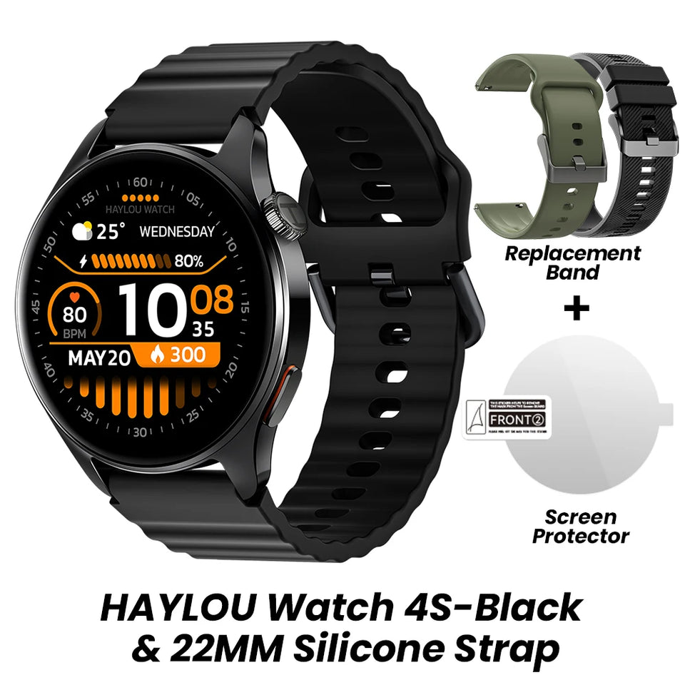 HAYLOU Watch 4S GPS Smartwatch Display AMOLED HD da 1,43", 5 Posizionamento GPS satellitare, 120+ Modalità di allenamento, Sport Fitness Smart Watch
