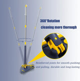 Triangle Mop 360 Rotatable Extendable Adjustable 110 Cm 2 in 1 With Squeegee Cleaning Mop For Tub Tile Floor Wall Deep Cleaning