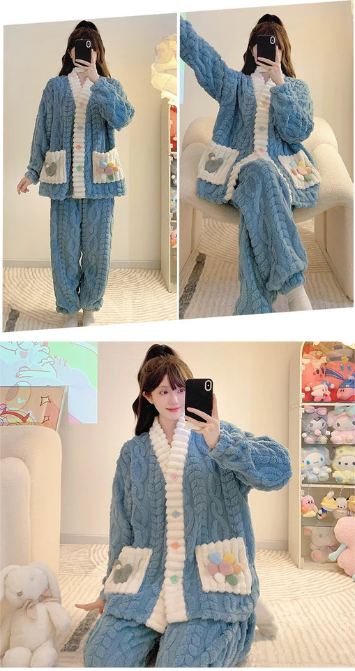 Cardigan lungo invernale da donna con motivo floreale ritagliato, comodo pigiama da casa, taglie forti, scollo a V, manica lunga