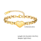 Bracciale a catena in acciaio inossidabile spesso per donna, braccialetti a strati placcati in oro, gioielli da polso impermeabili