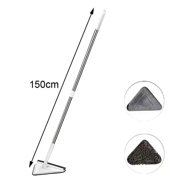 NEW Extended Triangle Mop 360 Twist Squeeze Wringing XType Window Glass Toilet Bathrrom Floor Wall Window Cleaning Mop