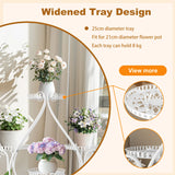 6 Portavasi in metallo per piante in vaso, carrello da giardino con ruote per soggiorno, balcone, giardino, portavasi per piante, espositore