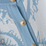 SINGREINY Set da 2 pezzi da donna in maglia jacquard invernale con monopetto e pantaloni lunghi a gamba larga, casual e sportivi