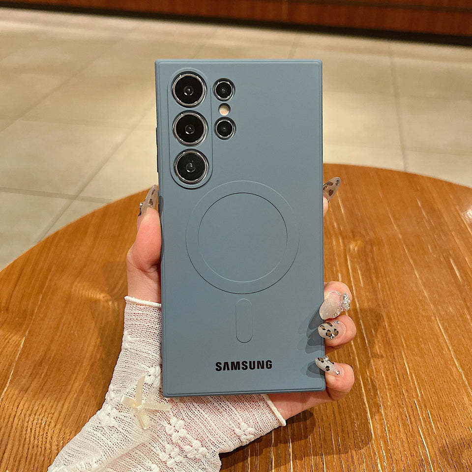 Luxury Liquid Silicone For Magsafe Magnetic Case Samsung Galaxy S26 S25 S24 S23 S22 Ultra Plus S21 FE Soft TPU Shockproof Cover