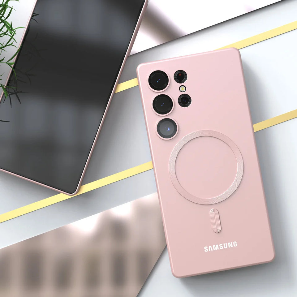 Magnetic mobile phone soft case For Samsung Galaxy S25 Ultra magsafe S25Ultra S25 S24 S23 S22 S21 S20 FE Plus Plusl Full Cover