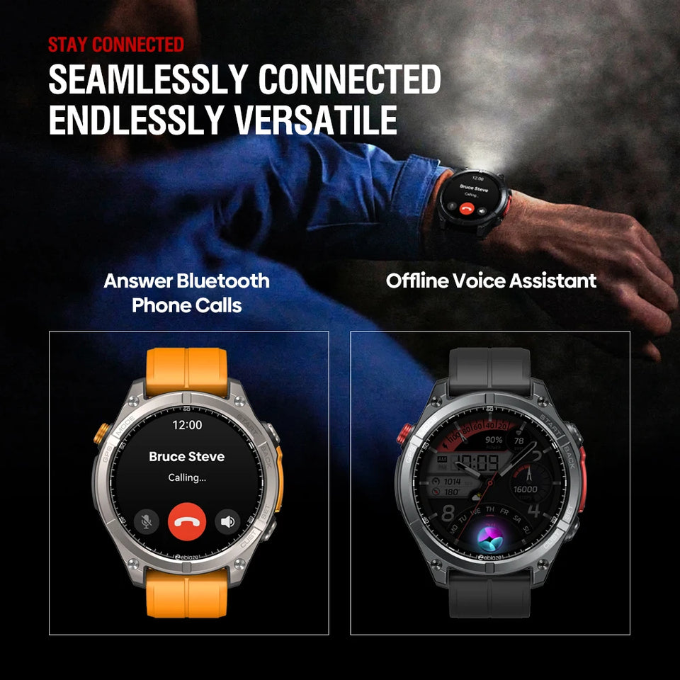 NUOVO Zeblaze Stratos 4 GPS Smart Watch Display AMOLED da 1,43 pollici Bussola integrata Altimetro barometrico Torcia Chiamata vocale Smartwatch