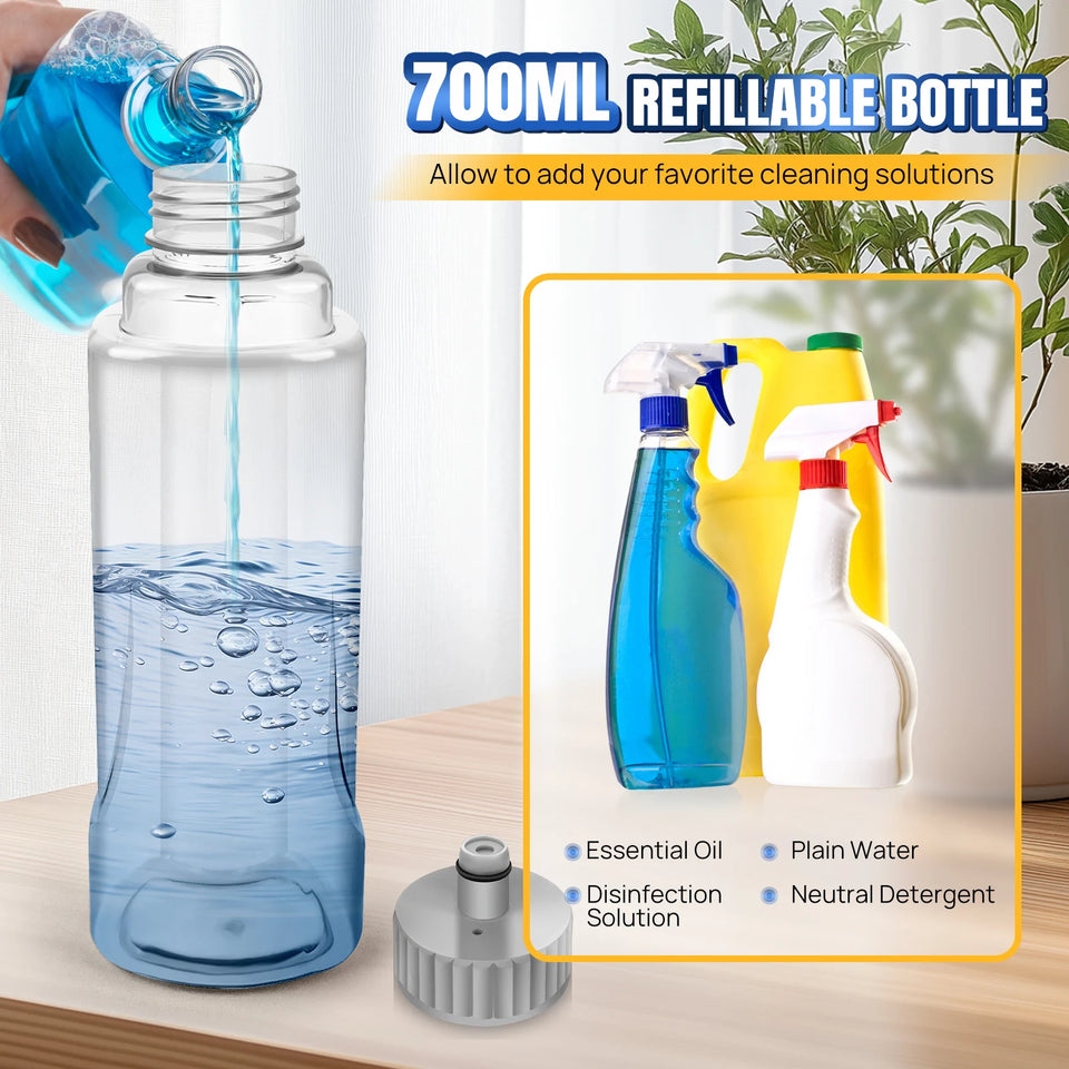 Spray Mop Broom Set Magic Flat Mops for Floor Home Cleaning Household Tool with Reusable Microfiber Pads 360° Rotating, 700ml