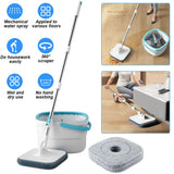 Spin Mop Bucket 3 Microfiber Refills Household Cleaning Automatic Spin Mop Hand-Free Automatic Dehydration Mop for Home Cleaning