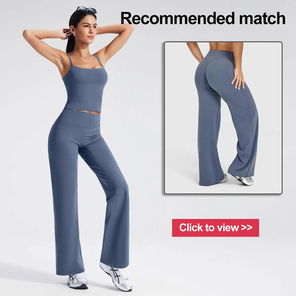 NCLAGEN GYM Tank Top With Built In Bra women's Yoga clothing  running Square Neck fitness vest beautiful back sports Workout