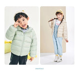 Fall and Winter Children's Light Paragraph down Jacket Children's Jacket New Boys and Girls Big Boy Hooded White Duck down Jacke