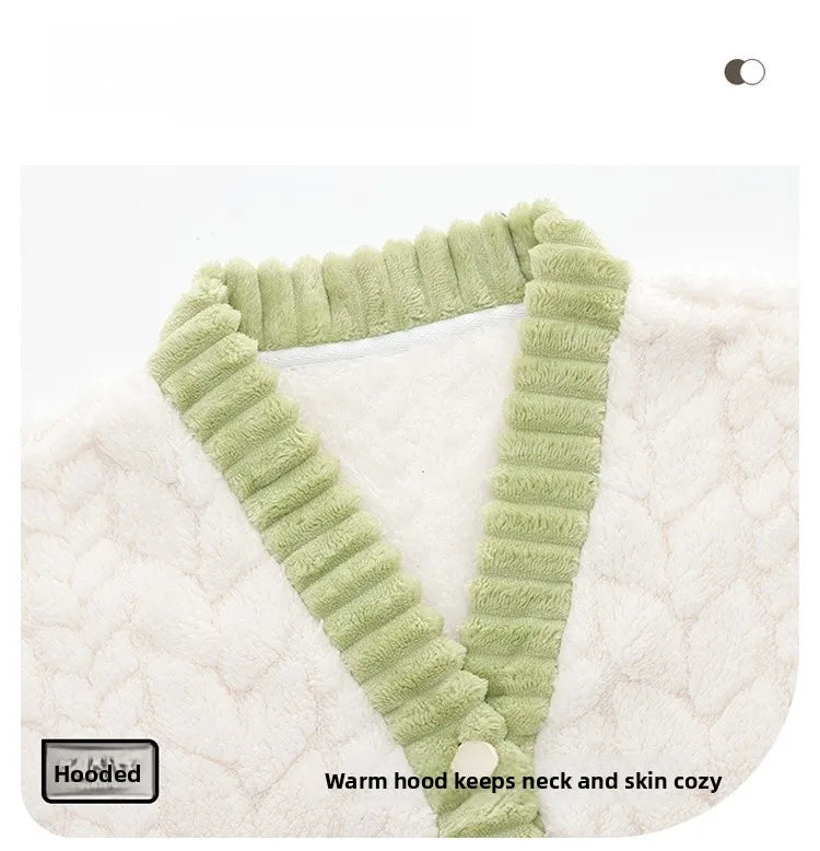 Pigiama in pile di corallo spesso, set di vestiti invernali da donna con motivo a coniglio, pantaloni in flanella calda a maniche lunghe e scollo a V