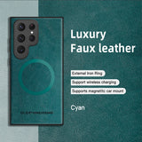 Custodia di lusso per Samsung Galaxy S24 S23 S22 Ultra Custodia in pelle e silicone per Samsung Galaxy S20 Plus S21 FE Custodia per telefono S25