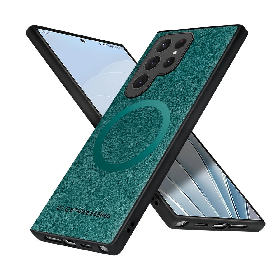 Custodia di lusso per Samsung Galaxy S24 S23 S22 Ultra Custodia in pelle e silicone per Samsung Galaxy S20 Plus S21 FE Custodia per telefono S25